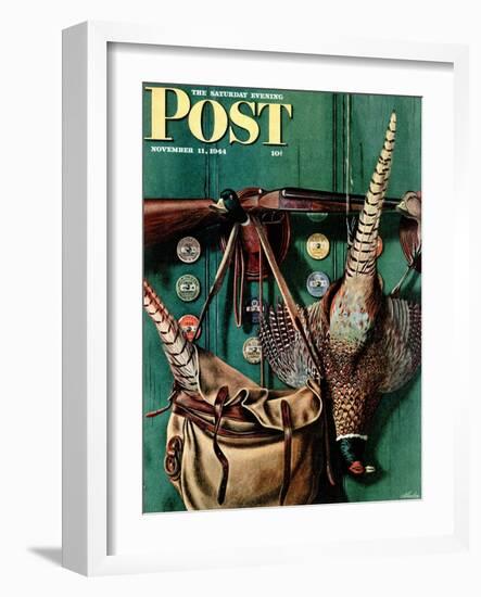 "Hunting still life," Saturday Evening Post Cover, November 11, 1944-John Atherton-Framed Giclee Print