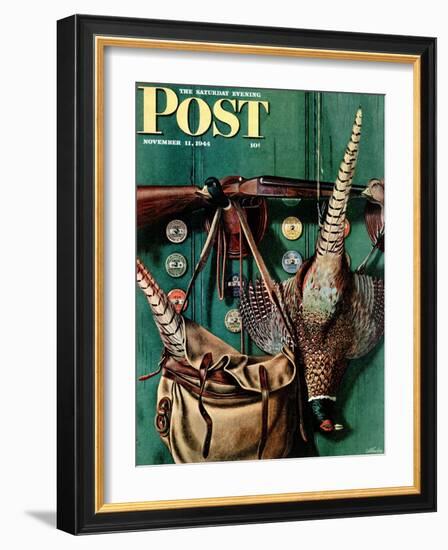 "Hunting still life," Saturday Evening Post Cover, November 11, 1944-John Atherton-Framed Giclee Print