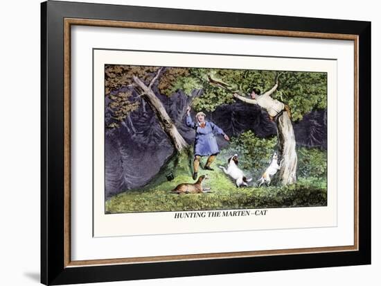 Hunting the Marten-Cat-Henry Thomas Alken-Framed Art Print