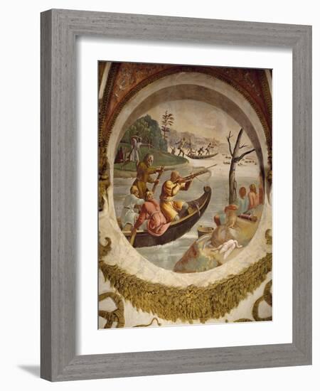 Hunting Waterfowl with Bows and Crossbows, Fresco-Giulio Romano-Framed Giclee Print