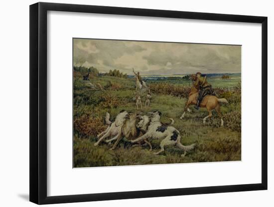 Hunting with Borzois, 1937-Ernest Ernestovich Lissner-Framed Giclee Print