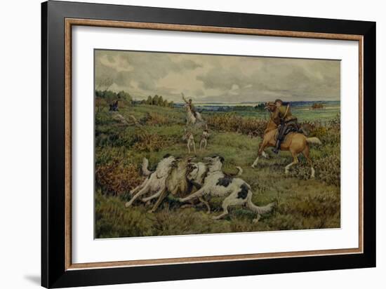 Hunting with Borzois, 1937-Ernest Ernestovich Lissner-Framed Giclee Print