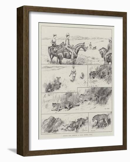 Hunting with Cheetahs at Dhar, Central India-null-Framed Giclee Print