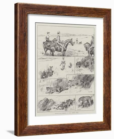 Hunting with Cheetahs at Dhar, Central India-null-Framed Giclee Print