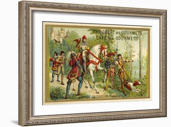 Hunting with Falcons, Compiegne, France-null-Framed Giclee Print