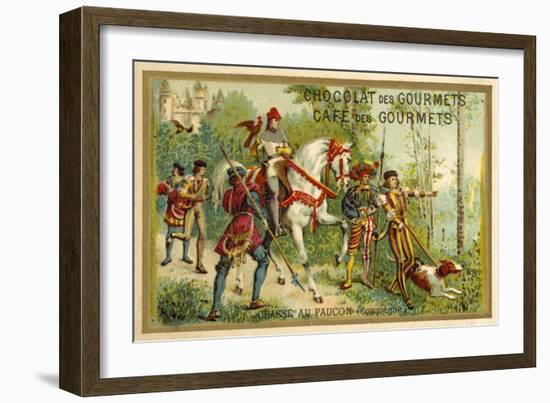 Hunting with Falcons, Compiegne, France-null-Framed Giclee Print