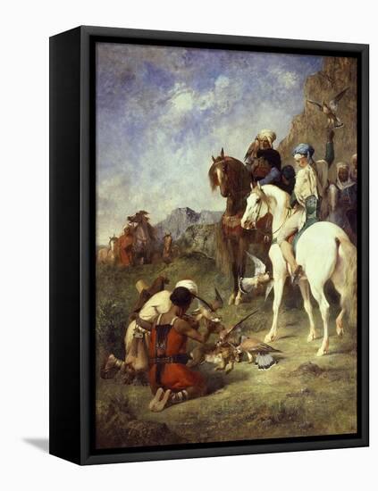 Hunting with Falcons in Algeria before 1863-Eugene Fromentin-Framed Premier Image Canvas