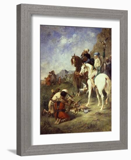 Hunting with Falcons in Algeria before 1863-Eugene Fromentin-Framed Giclee Print