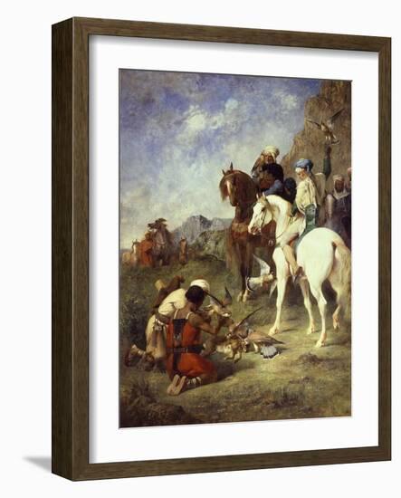 Hunting with Falcons in Algeria before 1863-Eugene Fromentin-Framed Giclee Print