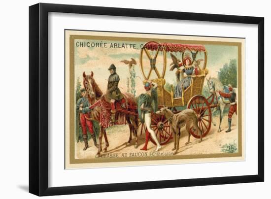 Hunting with Falcons-null-Framed Premium Giclee Print