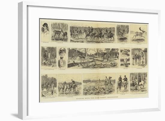 Hunting with the New Forest Deerhounds-null-Framed Giclee Print