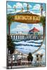 Huntington Beach, California - Montage Scenes-Lantern Press-Mounted Art Print