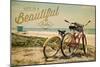 Huntington Harbour, California - Life is a Beautiful Ride - Beach Cruiser-Lantern Press-Mounted Art Print