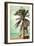 Huntington Harbour, California - Lifeguard Shack and Palm-Lantern Press-Framed Art Print