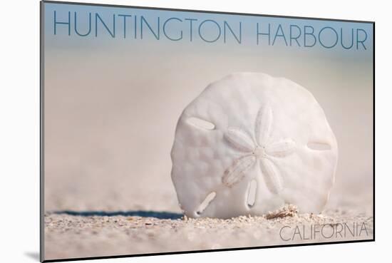 Huntington Harbour, California - Sand Dollar and Beach-Lantern Press-Mounted Art Print