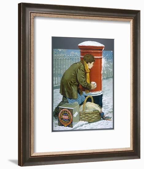 Huntley Delivery Boy-null-Framed Art Print