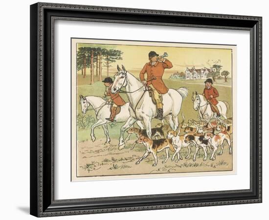 Huntsman Blows His Horn to Start the Hunt-Randolph Caldecott-Framed Art Print