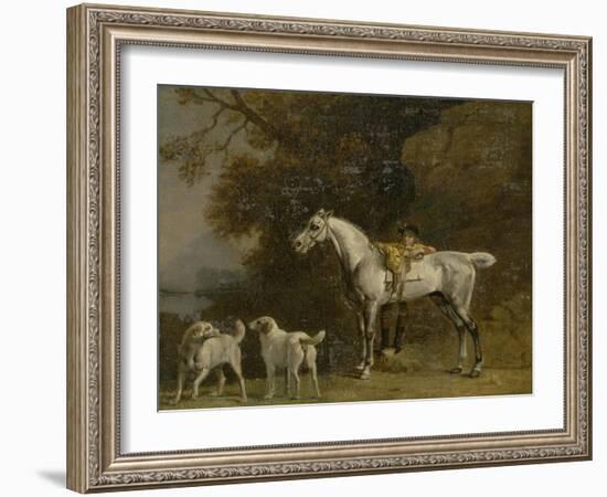 Huntsman with a Grey Hunter and Two Foxhounds: Details from the Goodwood 'Hunting' Picture-George Stubbs-Framed Giclee Print