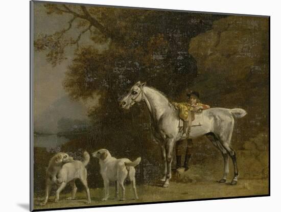 Huntsman with a Grey Hunter and Two Foxhounds: Details from the Goodwood 'Hunting' Picture-George Stubbs-Mounted Giclee Print