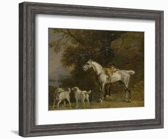 Huntsman with a Grey Hunter and Two Foxhounds: Details from the Goodwood 'Hunting' Picture-George Stubbs-Framed Giclee Print