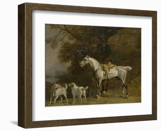 Huntsman with a Grey Hunter and Two Foxhounds: Details from the Goodwood 'Hunting' Picture-George Stubbs-Framed Giclee Print