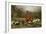 Huntsman with Foxhounds Tracking a Scent Across a Brook, England, 1800s-null-Framed Giclee Print