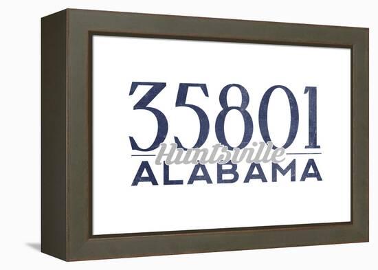 Huntsville, Alabama - 35801 Zip Code (Blue)-Lantern Press-Framed Stretched Canvas