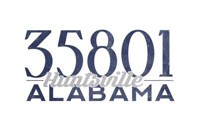 Huntsville Alabama 35801 Zip Code Blue Art Print Lantern Press Art Com