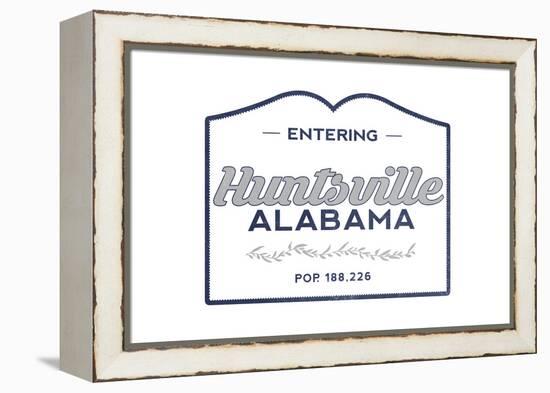Huntsville, Alabama - Now Entering (Blue)-Lantern Press-Framed Stretched Canvas