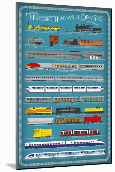 Huntsville, Alabama - Railways of History Infographic-Lantern Press-Mounted Art Print