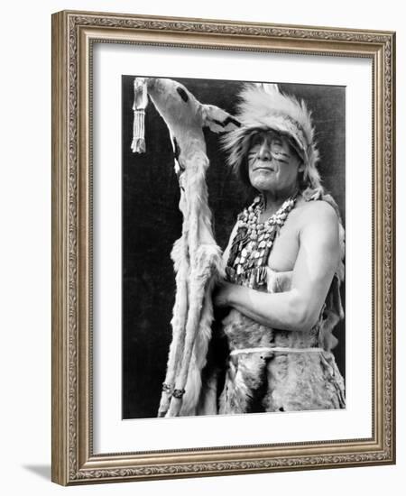 Hupa Dancer, C1923-Edward S. Curtis-Framed Photographic Print