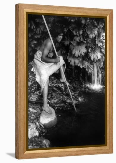 Hupa Fisherman, c1923-Edward S. Curtis-Framed Premier Image Canvas