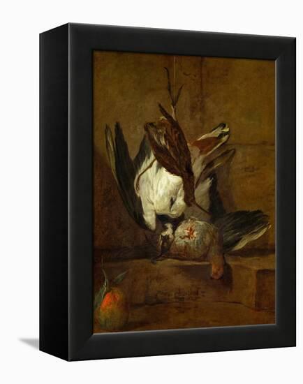 Huppoe, Partridge, Woodcock, and Seville Orange, 1732-Jean-Baptiste Simeon Chardin-Framed Premier Image Canvas