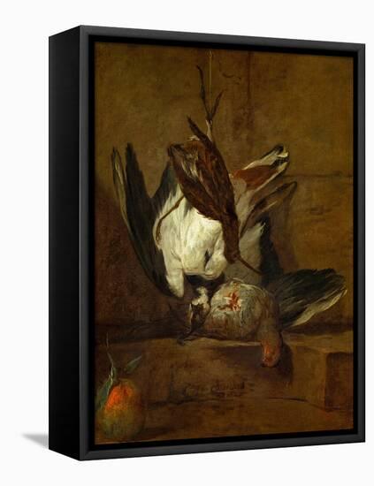 Huppoe, Partridge, Woodcock, and Seville Orange, 1732-Jean-Baptiste Simeon Chardin-Framed Premier Image Canvas