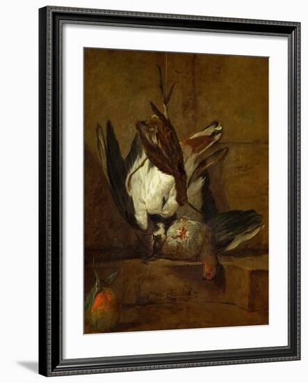 Huppoe, Partridge, Woodcock, and Seville Orange, 1732-Jean-Baptiste Simeon Chardin-Framed Giclee Print