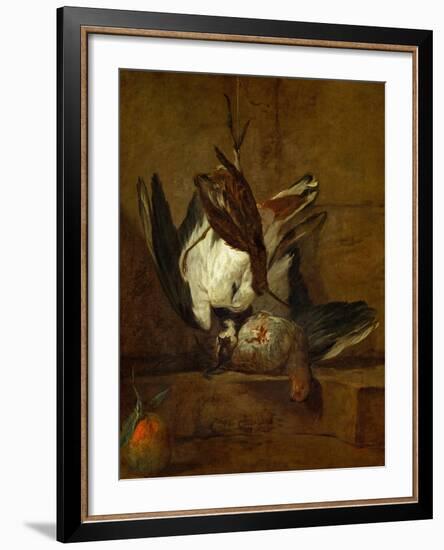 Huppoe, Partridge, Woodcock, and Seville Orange, 1732-Jean-Baptiste Simeon Chardin-Framed Giclee Print