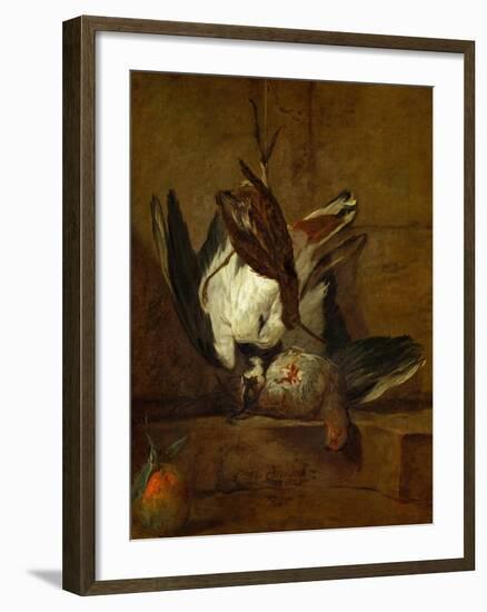 Huppoe, Partridge, Woodcock, and Seville Orange, 1732-Jean-Baptiste Simeon Chardin-Framed Giclee Print