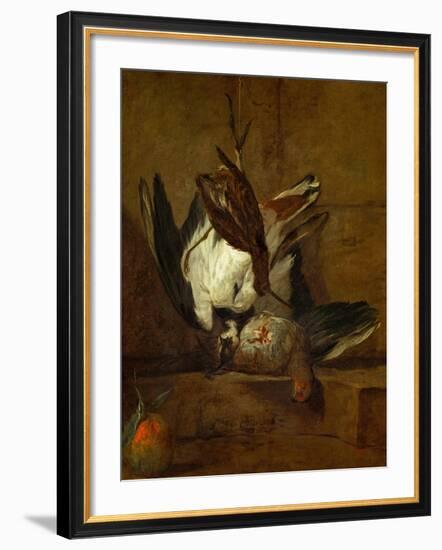 Huppoe, Partridge, Woodcock, and Seville Orange, 1732-Jean-Baptiste Simeon Chardin-Framed Giclee Print