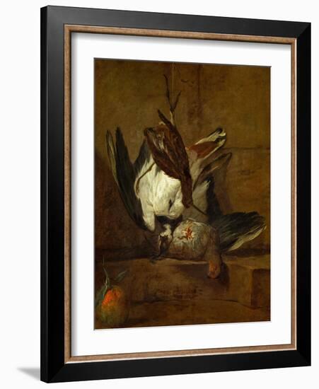 Huppoe, Partridge, Woodcock, and Seville Orange, 1732-Jean-Baptiste Simeon Chardin-Framed Giclee Print