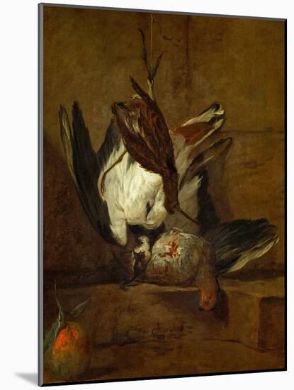 Huppoe, Partridge, Woodcock, and Seville Orange, 1732-Jean-Baptiste Simeon Chardin-Mounted Giclee Print