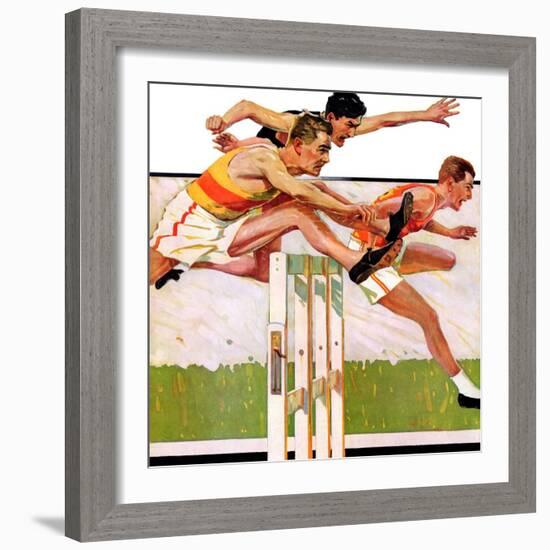 "Hurdlers,"May 4, 1935-Maurice Bower-Framed Giclee Print