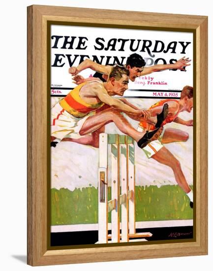 "Hurdlers," Saturday Evening Post Cover, May 4, 1935-Maurice Bower-Framed Premier Image Canvas