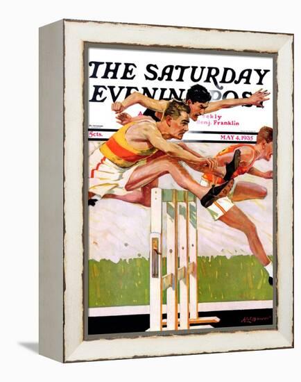 "Hurdlers," Saturday Evening Post Cover, May 4, 1935-Maurice Bower-Framed Premier Image Canvas