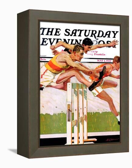 "Hurdlers," Saturday Evening Post Cover, May 4, 1935-Maurice Bower-Framed Premier Image Canvas