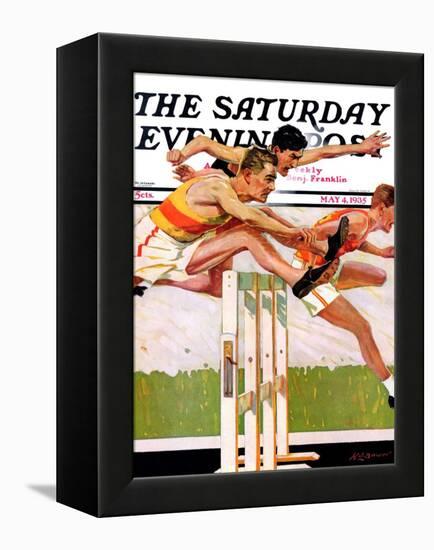 "Hurdlers," Saturday Evening Post Cover, May 4, 1935-Maurice Bower-Framed Premier Image Canvas