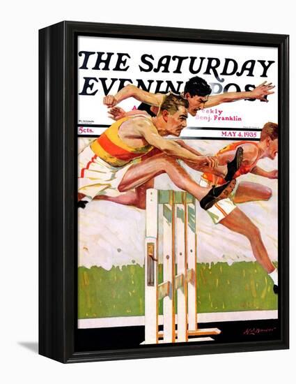 "Hurdlers," Saturday Evening Post Cover, May 4, 1935-Maurice Bower-Framed Premier Image Canvas