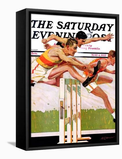 "Hurdlers," Saturday Evening Post Cover, May 4, 1935-Maurice Bower-Framed Premier Image Canvas