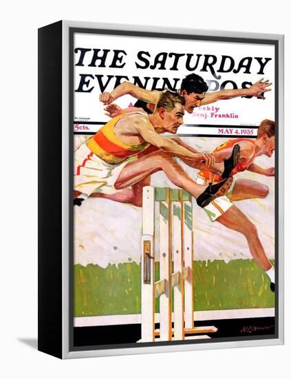 "Hurdlers," Saturday Evening Post Cover, May 4, 1935-Maurice Bower-Framed Premier Image Canvas