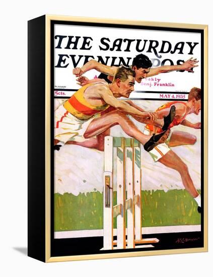"Hurdlers," Saturday Evening Post Cover, May 4, 1935-Maurice Bower-Framed Premier Image Canvas