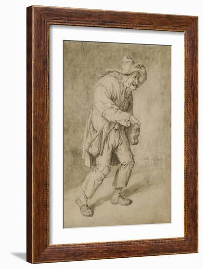 Hurdy-Gurdy Player, 1695-Cornelis Dusart-Framed Giclee Print